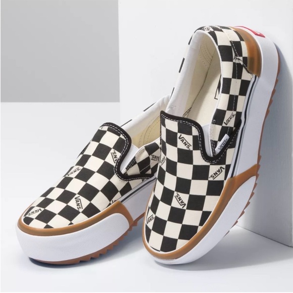 Vans Stacked Platform Checkered Slip on Sneakers size 9.5 - Picture 3 of 10